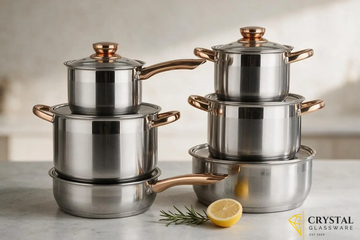 Premium 6-piece stainless steel cookware set 